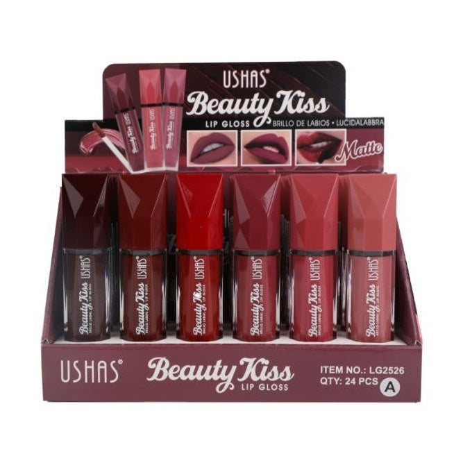Lip Gloss Mat USHAS Beauty Kiss 8g , Buze Catifelate cu un Finish Elegant