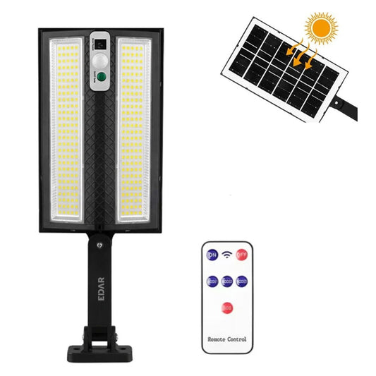 Lumină cu senzor solar ECB, plastic, control de la distanță, 24 x 10 x 2.2 cm, negru