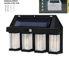 Lumină Solară cu Senzor de Mișcare, Plastic, Neagră, XF-8898, Lumină Inducție Solară