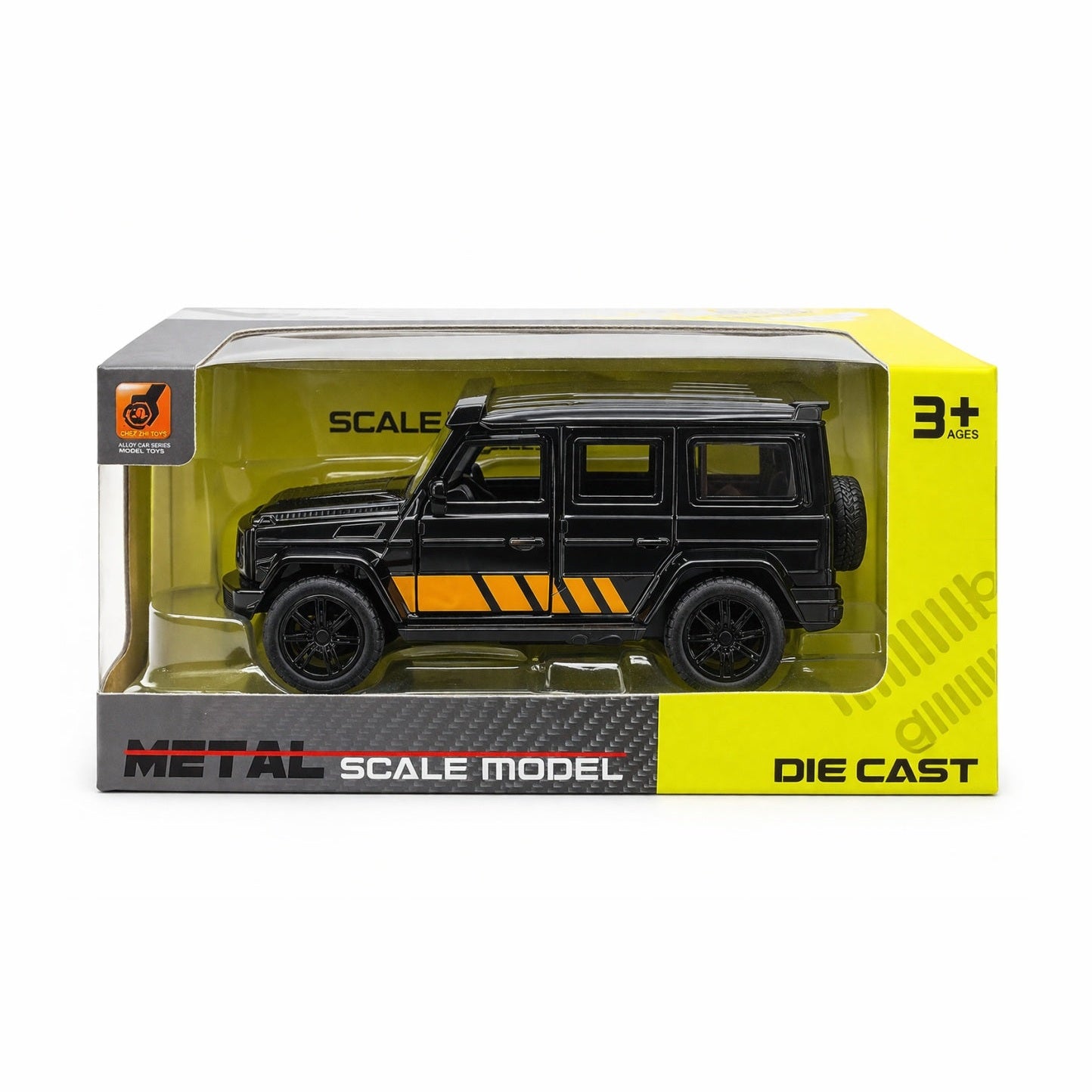 Macheta masina off road neagra 1:24 metal die cast, usi functionale, 15.5 x 7 cm