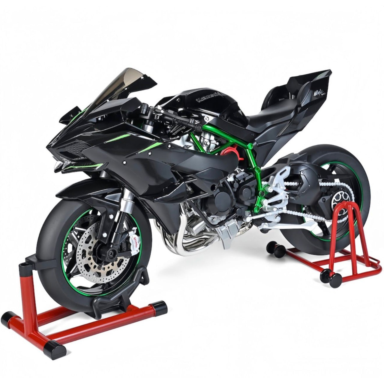 Macheta motocicleta sport 1:6 cu efecte lumini sunet si roata rotativa