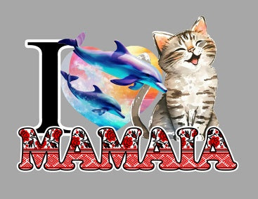Magnet decorativ pentru frigider, design pisică și delfini, multicolor