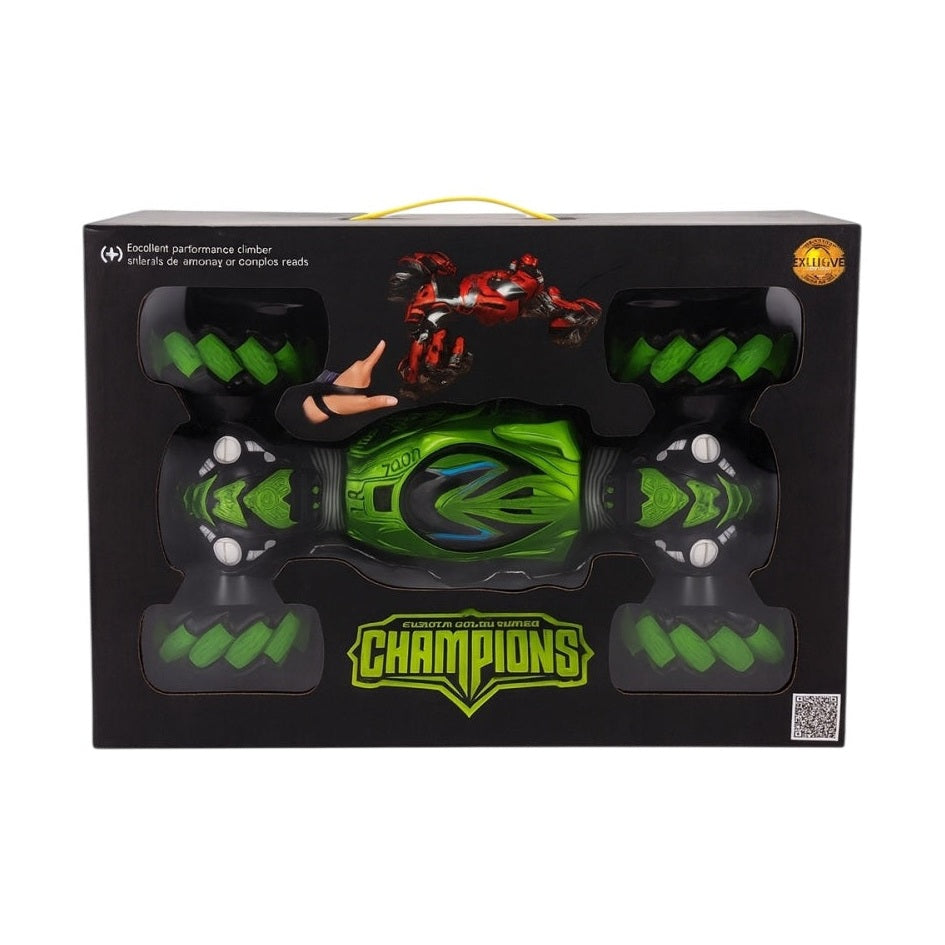 Masina Acrobatica Champions 47 cm, 4x4, Rotire 360 , Off-Road, Verde