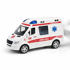 Masina ambulanta cu lumini sunet si fum, usi care se deschid, 21.5 cm