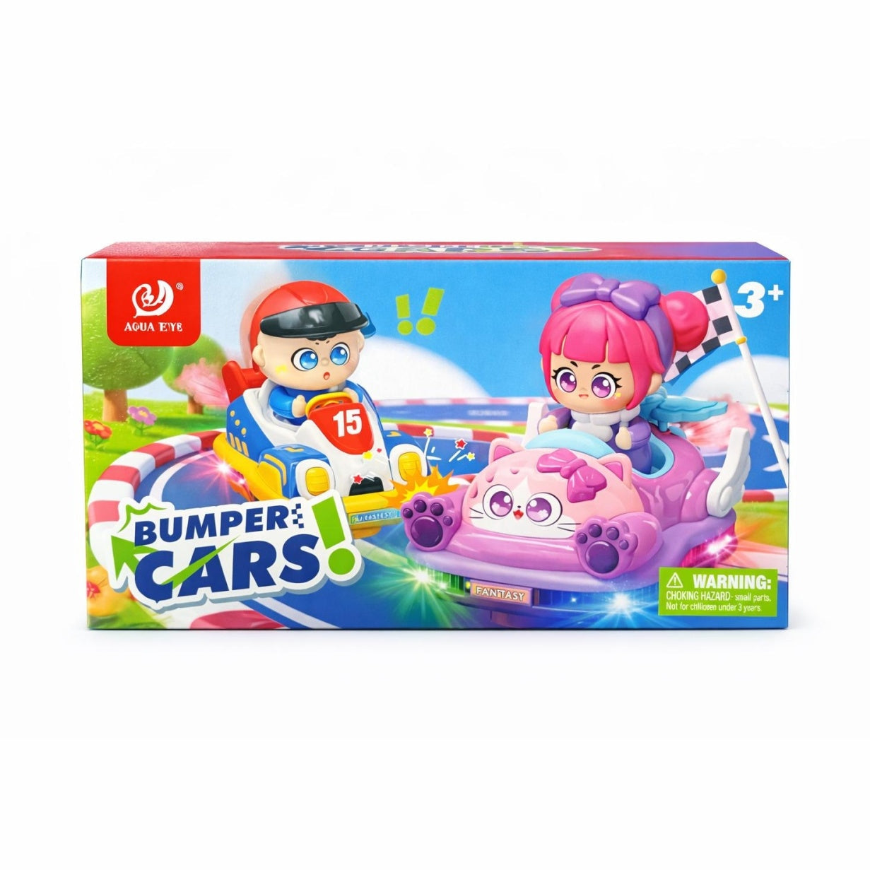 Masina bumper cars fetita, cu lumini si sunet, masinuta interactiva copii 3+