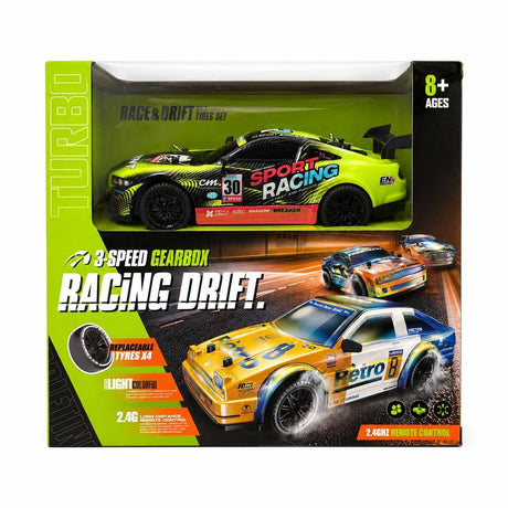 Mașină de curse cu telecomandă, frecvență 2,4G, funcție drift, baterie 3,7V, 23x21x11 cm