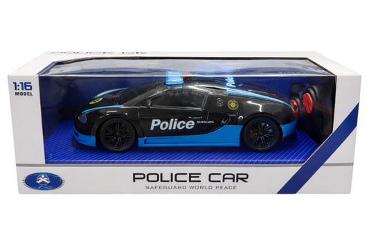 Mașină de Poliție cu Telecomandă, 3.7V, Plastic, Funcții Complete, Dimensiuni 33x13x15.5 cm