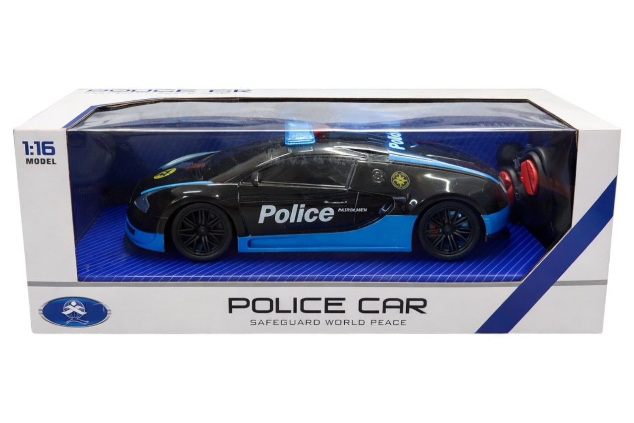 Mașină de Poliție cu Telecomandă, 3.7V, Plastic, Funcții Complete, Dimensiuni 33x13x15.5 cm