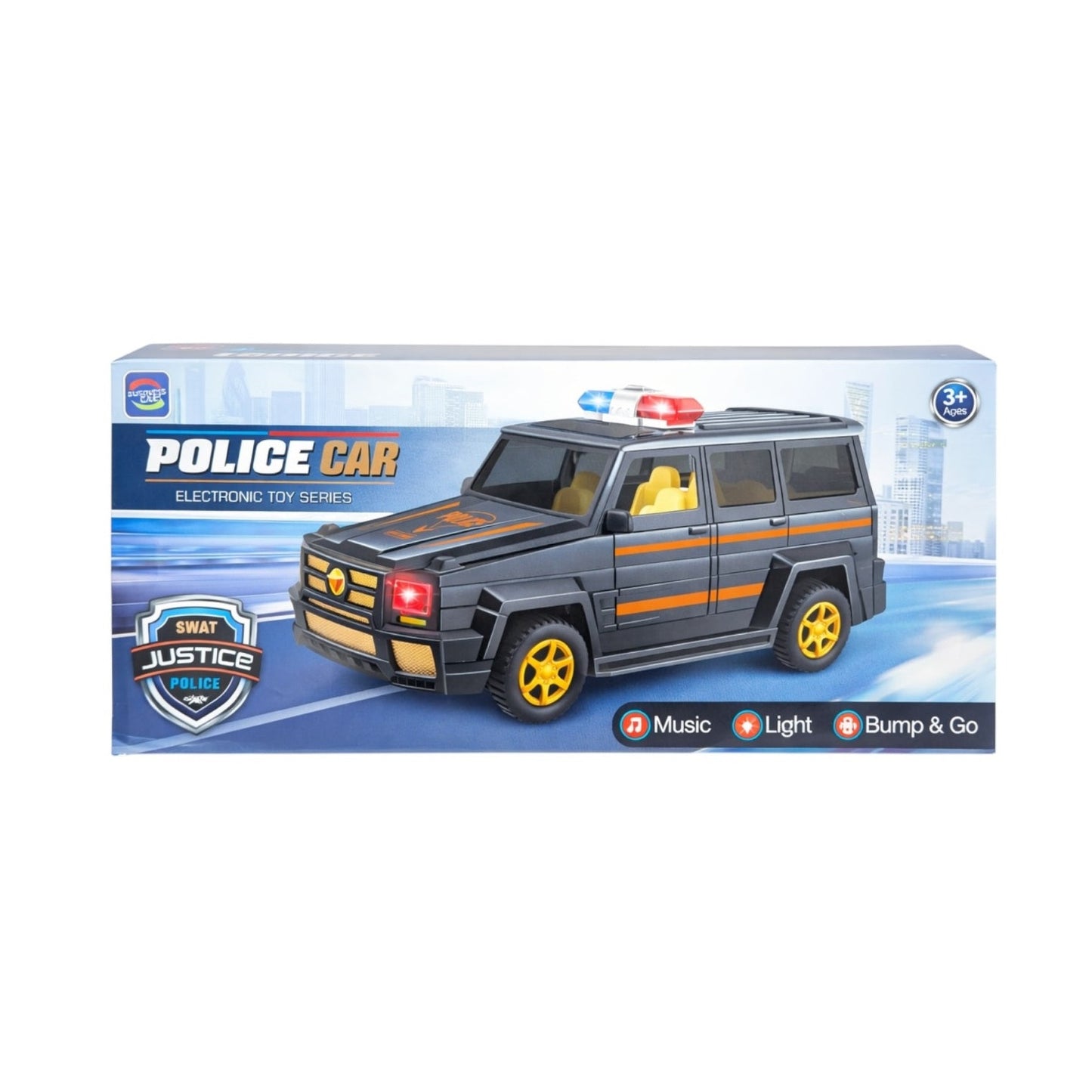 Mașină de poliție interactivă cu lumini și sunete, plastic, 23 cm