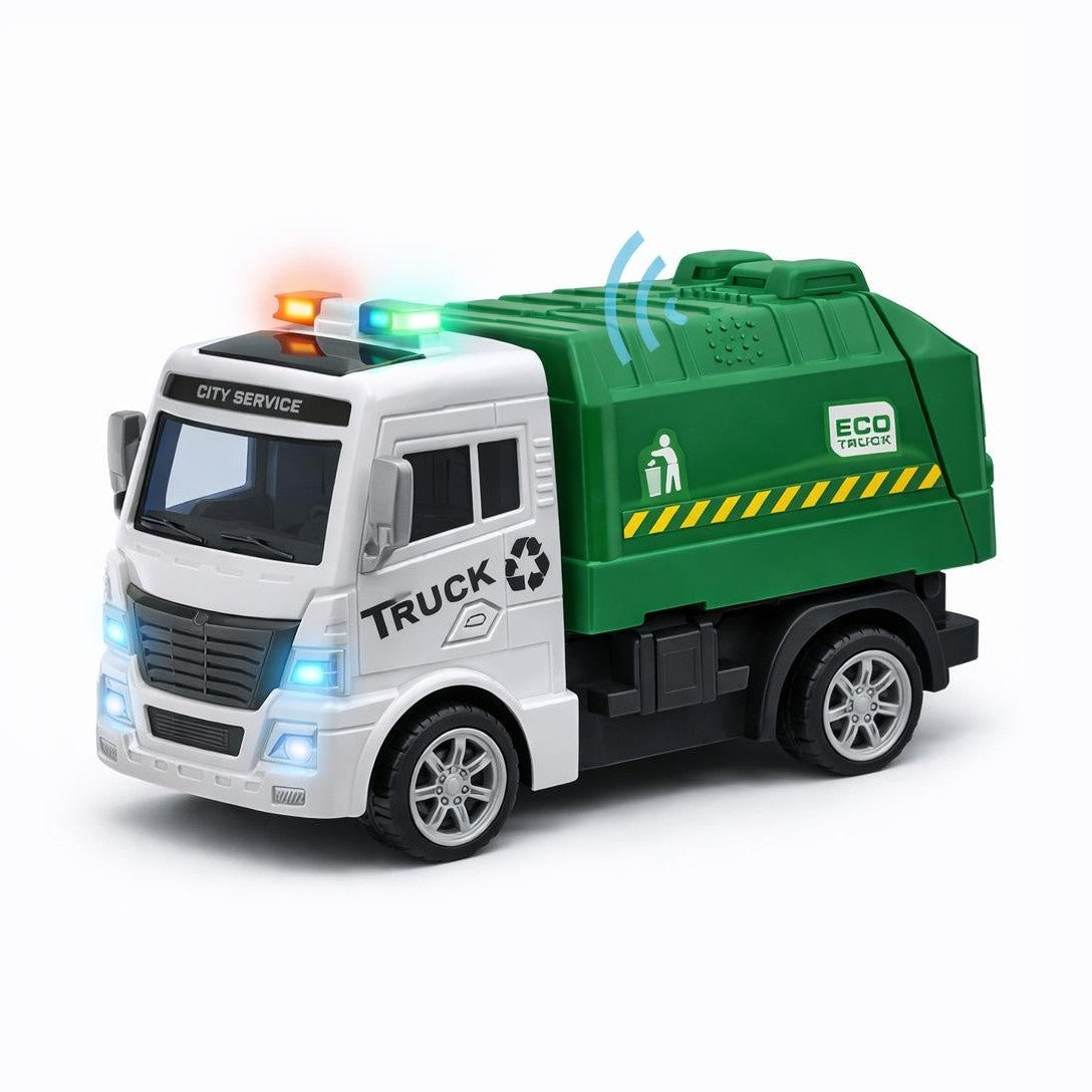 Masina gunoi RC cu lumini si sunet, camion salubritate Eco Truck, copii 3+