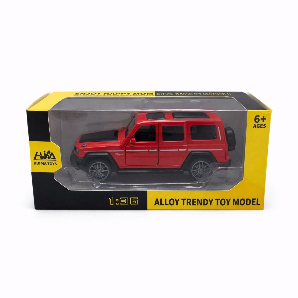 Masina metalica SUV rosie 1:36 pull back cu usi functionale