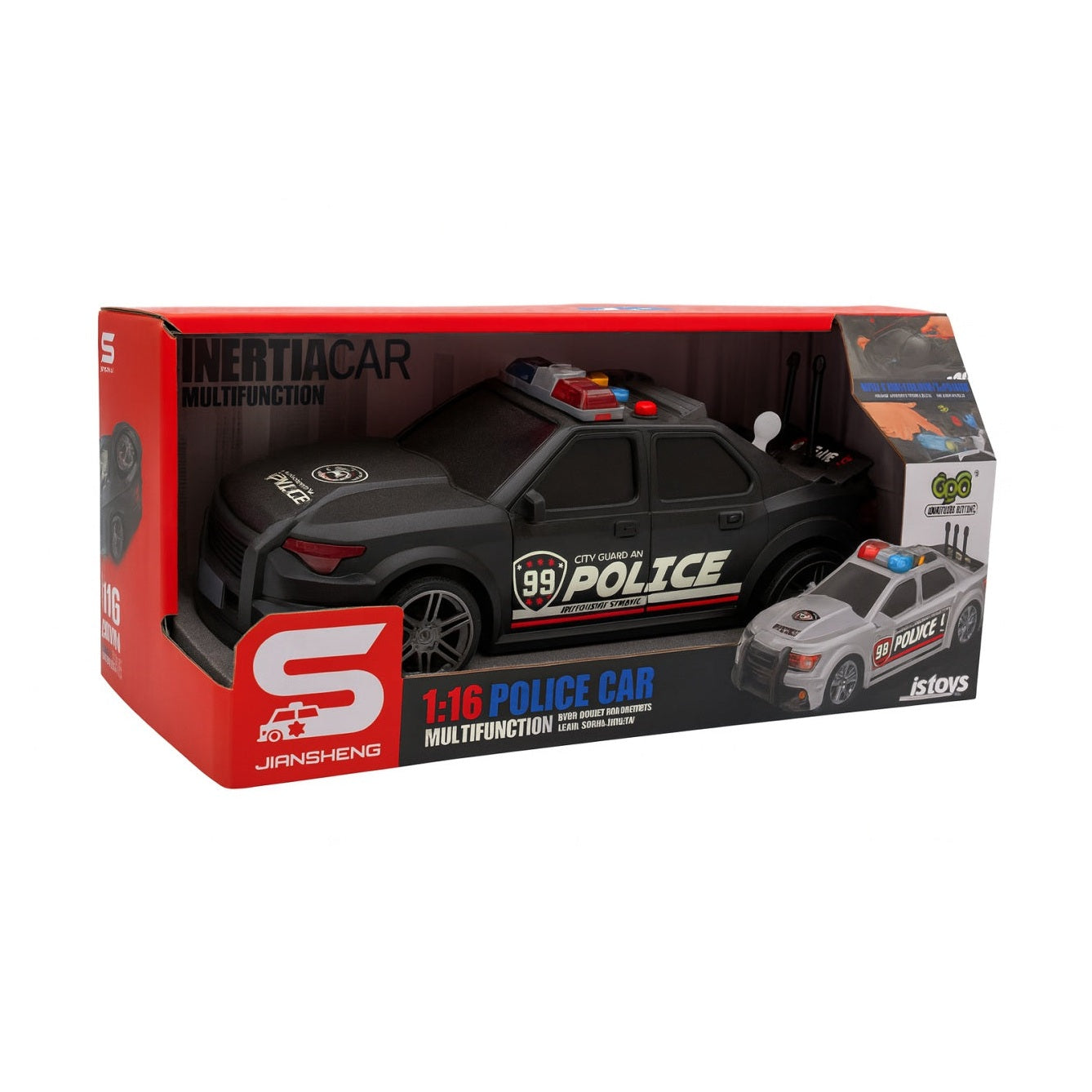 Masina Politie Jucarie 28x13 cm cu Lumini si Sunete , Model 1:16, Multifunction, Fara Baterii Incluse