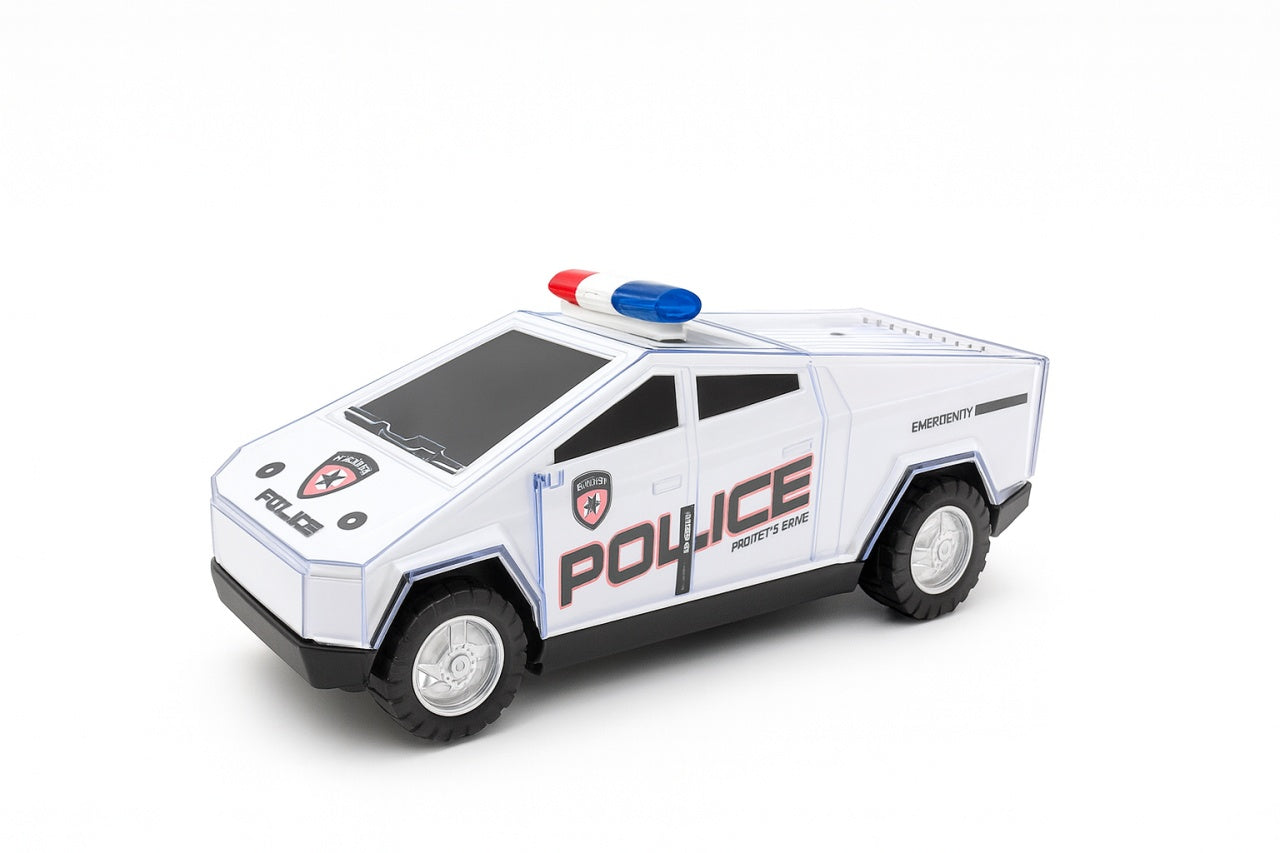 Masina Politie Jucarie Pickup 17x7 cm cu Lumini si Sunete , Model Modern, Roti Libere