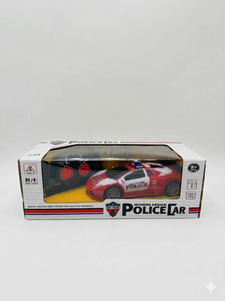 Masina politie RC sport cu telecomanda, lumini, design modern, rosu 27x10 cm