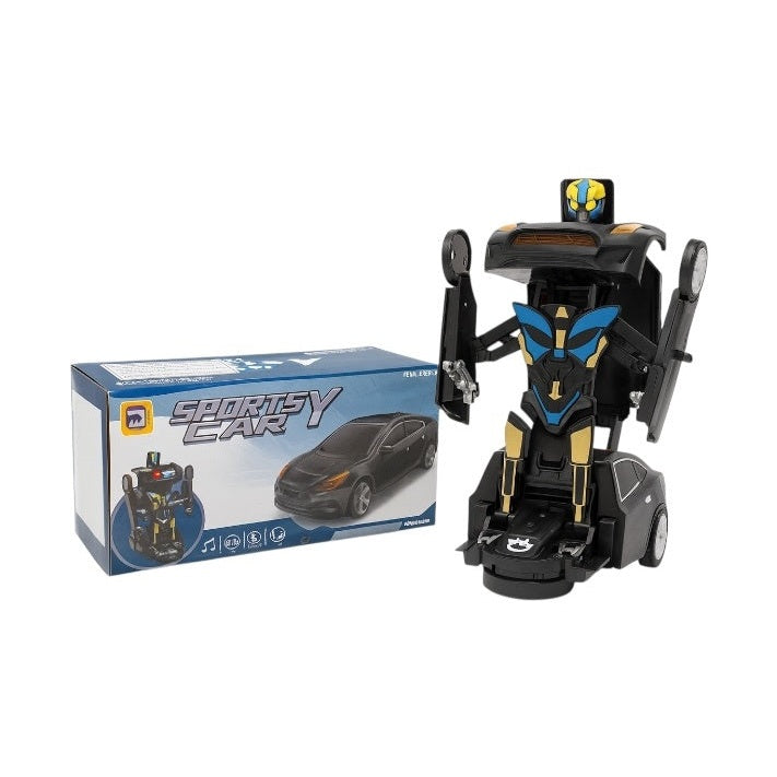 Masina Robot Transformator cu Lumini si Sunete , Sporty Car, Transformare Automata