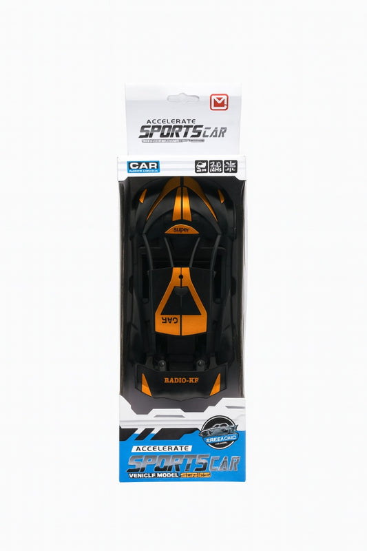 Masina sport cu radiocontrol 33 cm, Accelerate Sports Car, 2.4 GHz, model negru-portocaliu