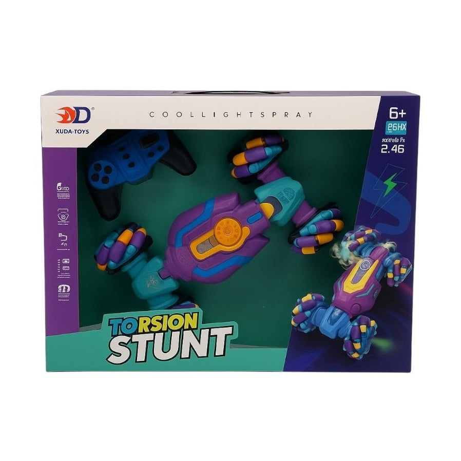 Masina Torsion Stunt cu Radiocomanda, 30x33 cm , Lumini, Sunete, Rotire 360, Drift, 4WD