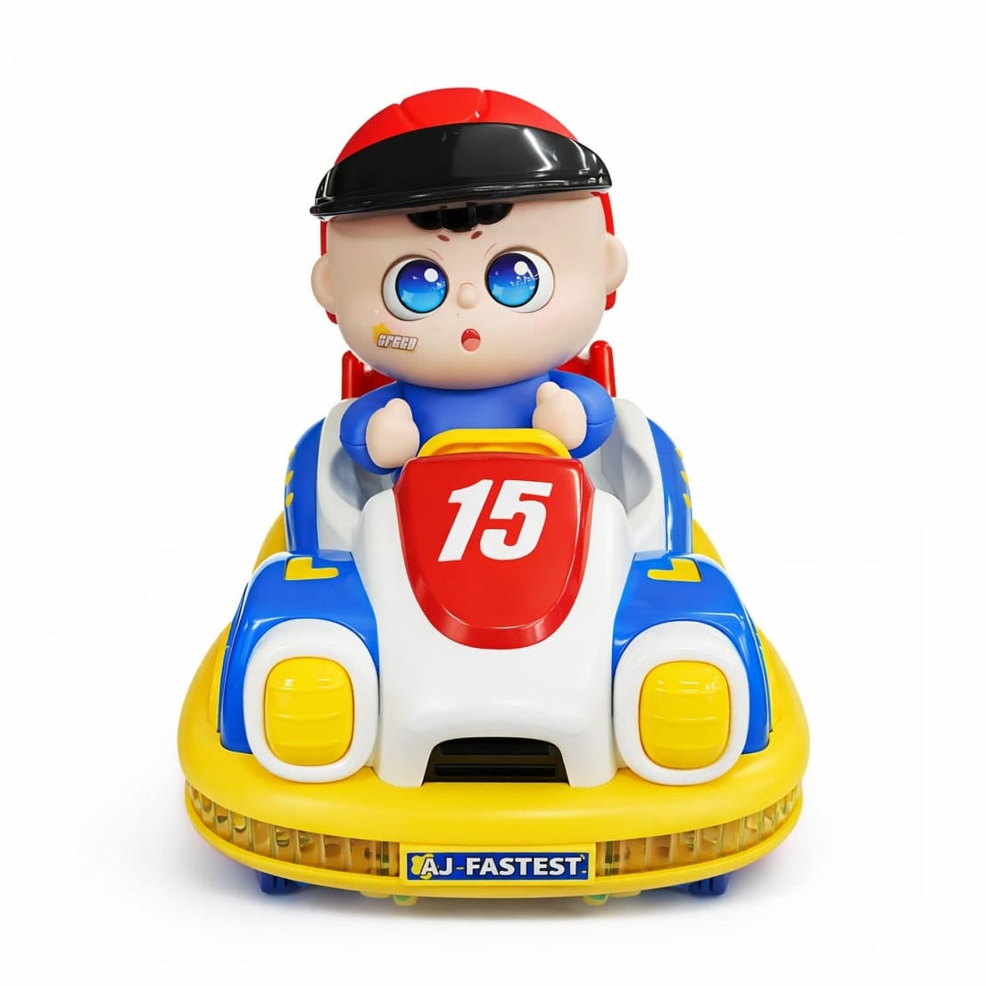 Masinuta bumper car cu figurina si lumini, jucarie interactiva copii 23 cm