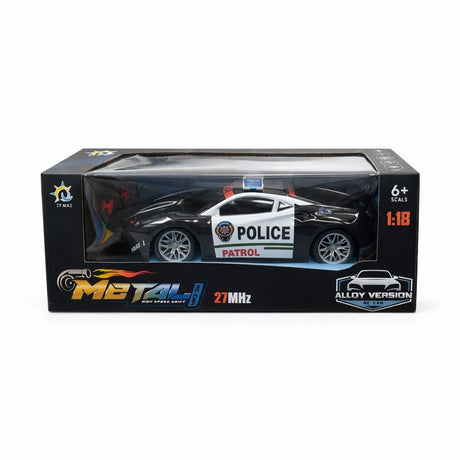 Masinuta cu telecomanda politie negru, lumini si sunete, 29 cm