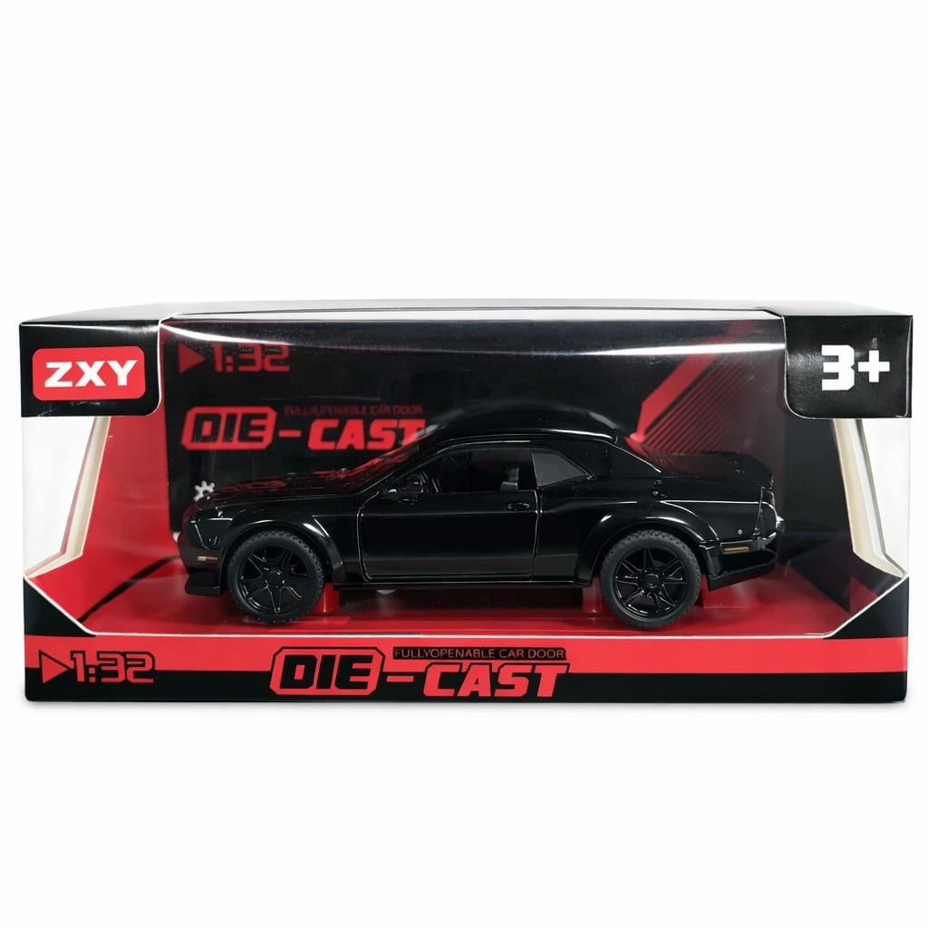 Masinuta metalica muscle car negru cu usi functionale scara 1:32