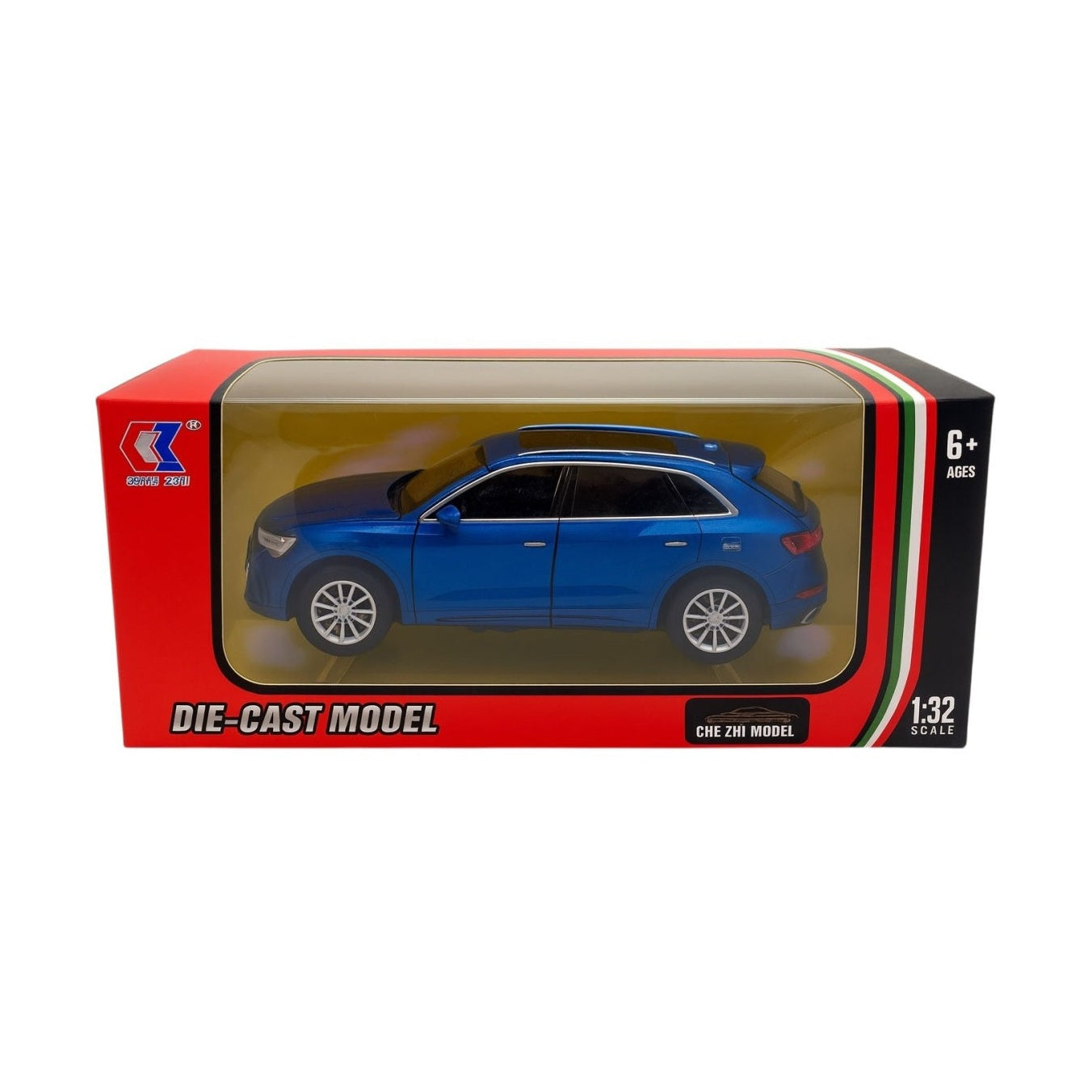 Masinuta Metalica Q5 SUV Albastra , Scara 1:32 Pull Back Lumini Sunete Copii 6+
