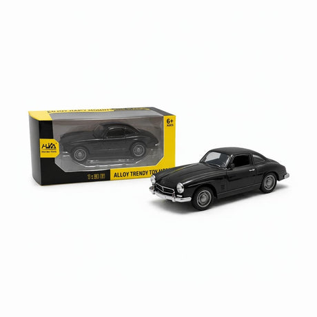 Masinuta metalica retro coupe negru, model clasic 15 cm