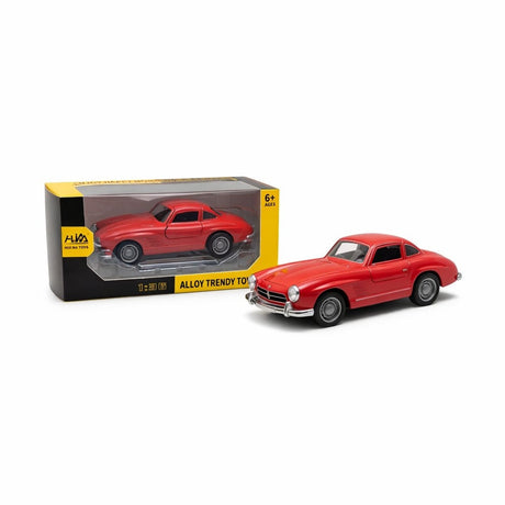 Masinuta metalica retro coupe rosu, model clasic 15 cm