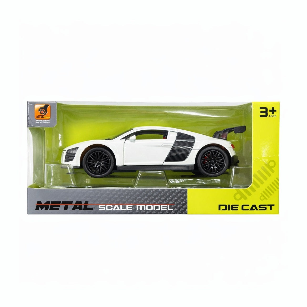 Masinuta metalica sport alba coupe,,15.5x7 cm, die cast, usi functionale