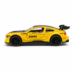Masinuta metalica sport galbena, die cast, 15.5x7 cm, design racing