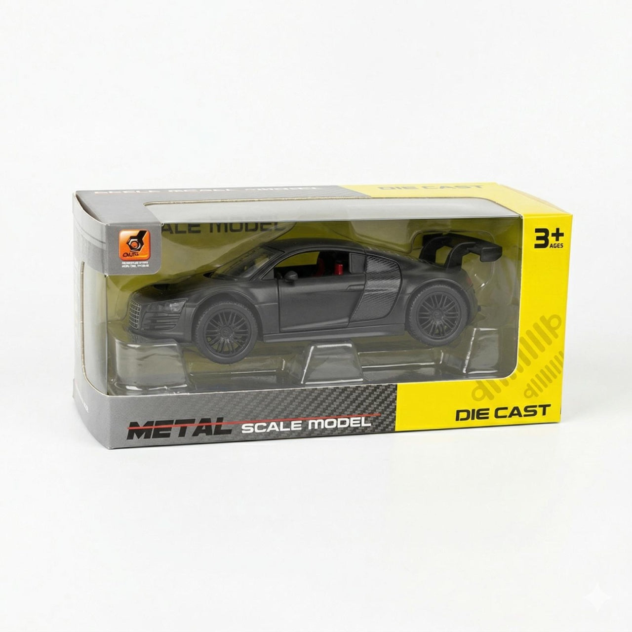 Masinuta metalica sport neagra tip supercar, die cast, 15.5x7 cm, model realist cu usi functionale