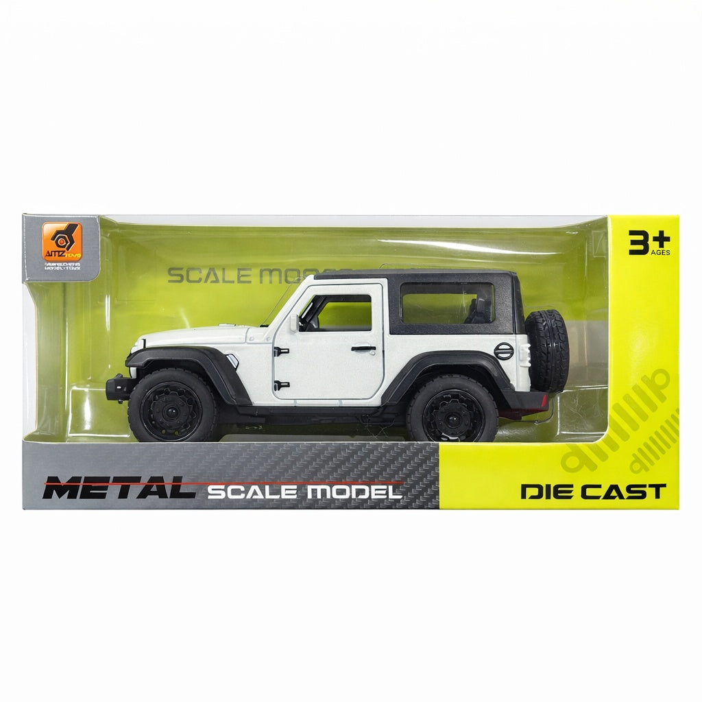 Masinuta metalica SUV off-road alba, 15.5x7 cm, usi functionale
