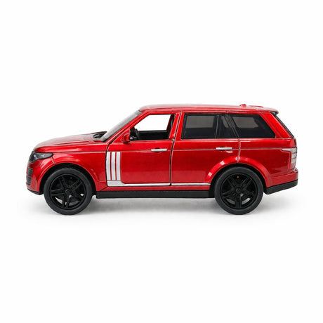 Masinuta metalica SUV rosie, scara model, usi mobile, 15,5 x 7 cm