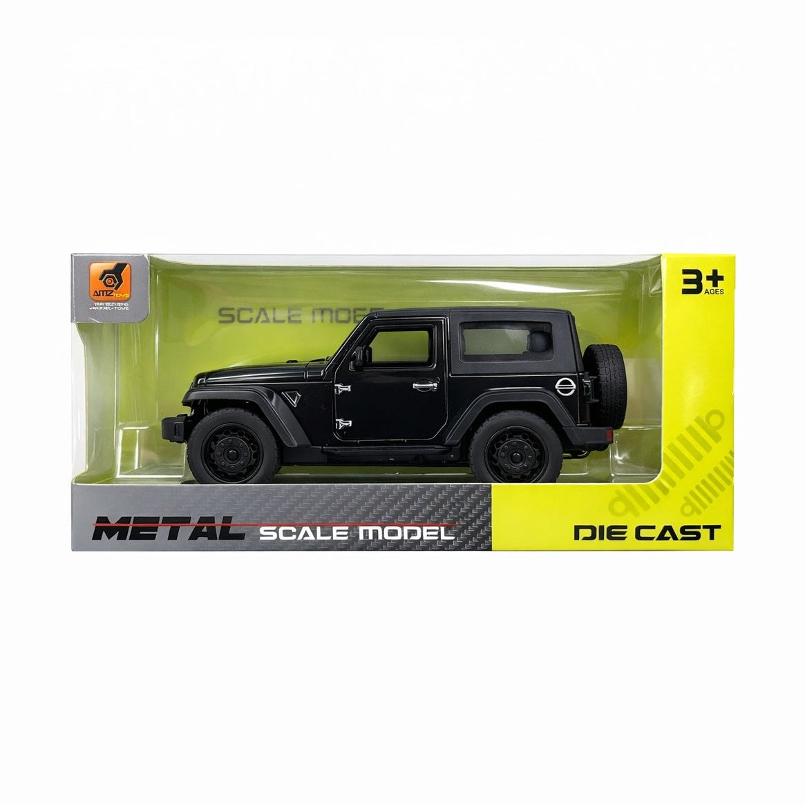 Masinuta off road neagra metalica, detalii realiste, 15.5x7 cm