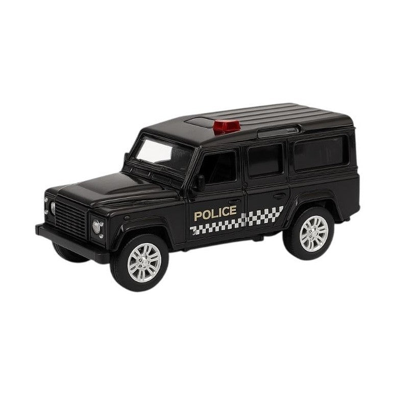 Masinuta Off-Road Police Metalica Neagra , Scara 1:36 Pull Back Frictiune Copii 3+