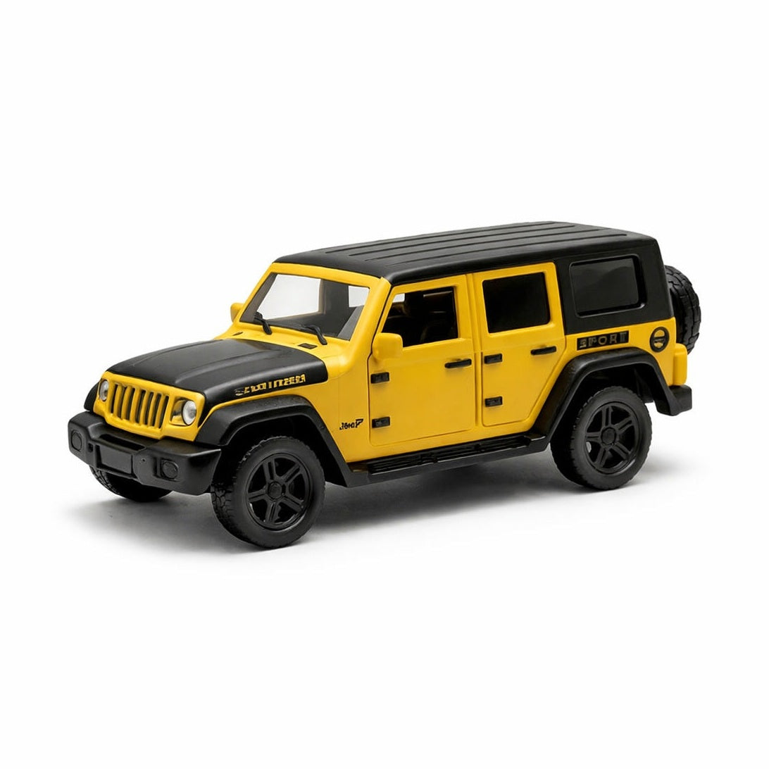Masinuta offroad metalica galben cu negru, model SUV 15 cm