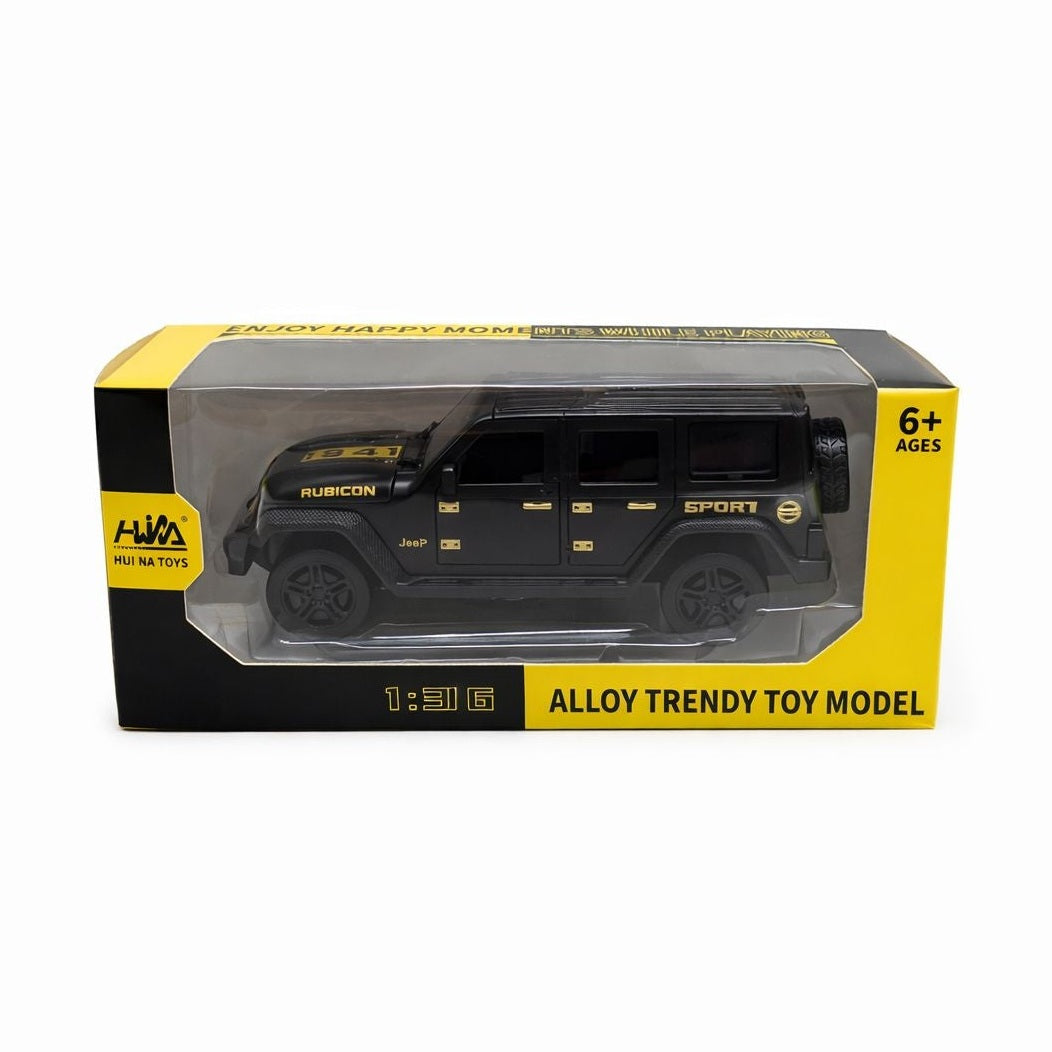 Masinuta offroad metalica neagra, model SUV robust 15 cm