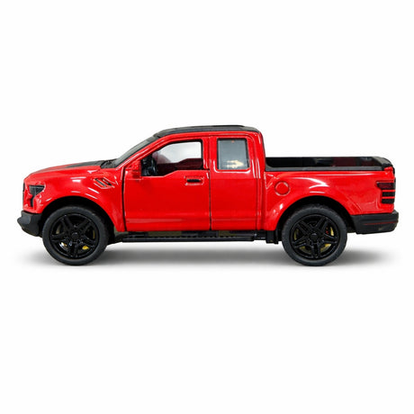 Masinuta pickup metalica rosie die cast, model scara, usi functionale, 15.5x7 cm