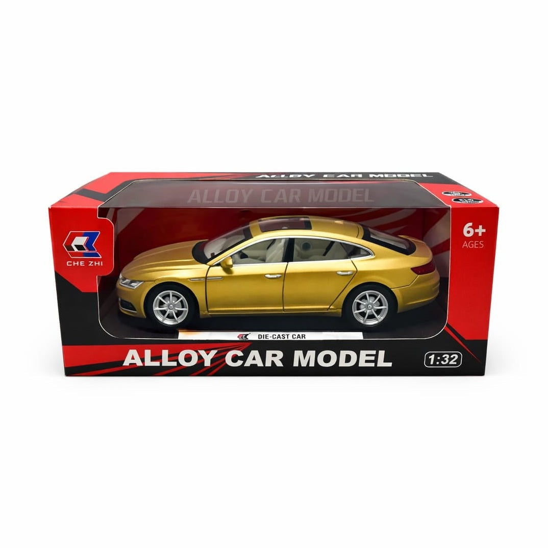 Masinuta sedan premium aliaj metalic scara 1:32, aurie, usi deschidere, interior detaliat