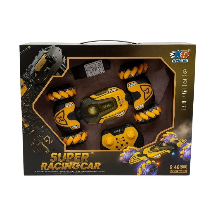 Masinuta Stunt 4x4 cu Deformare si Roti 360 , Telecomanda 2.4G , Super Racing Car, 40x30cm