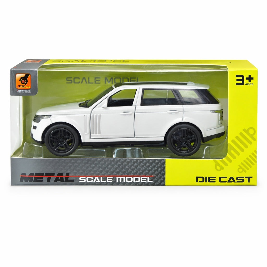 Masinuta SUV metalica alba die cast, model scara, usi functionale, 15.5x7 cm