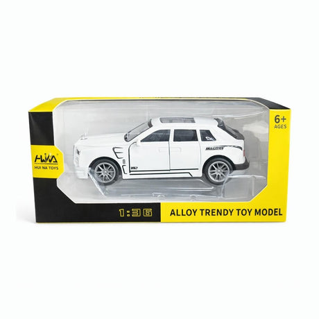 Masinuta SUV metalica alba scara 1:36, model realist, 15 cm