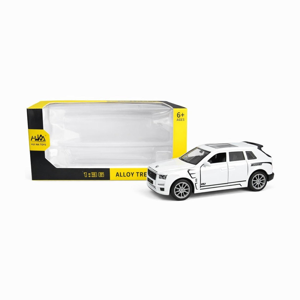 Masinuta SUV metalica alba scara 1:36, model realist, 15 cm