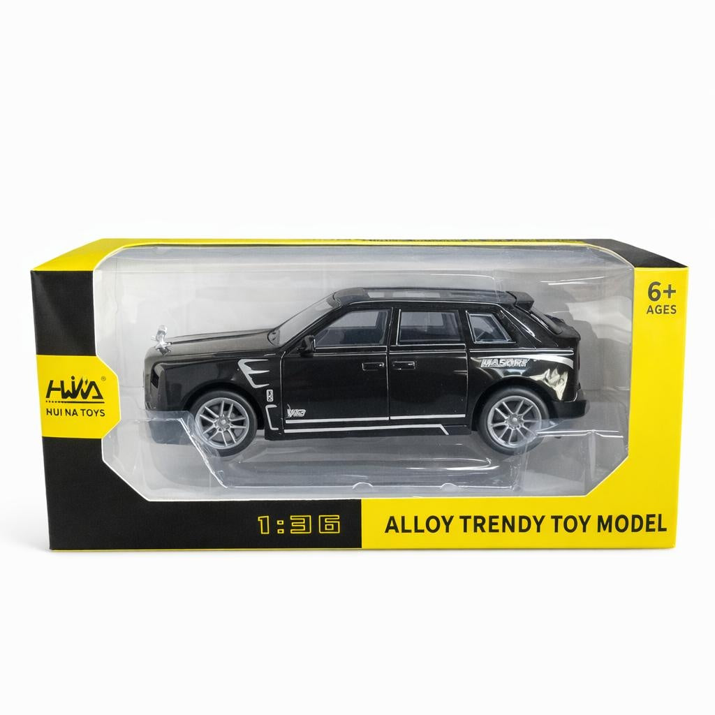 Masinuta SUV metalica neagra scara 1:36, model realist, 15 cm