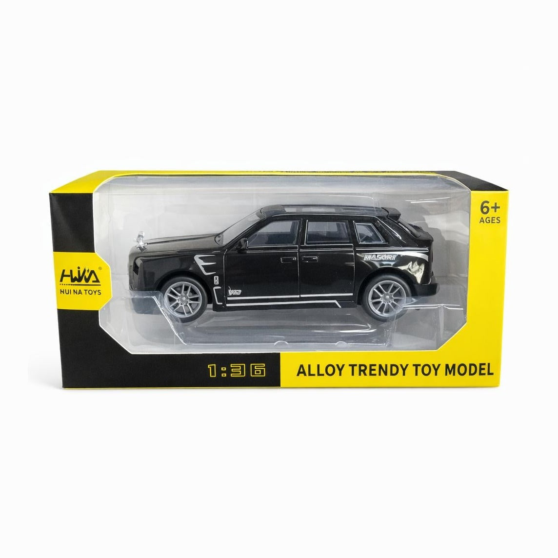 Masinuta SUV metalica neagra scara 1:36, model realist, 15 cm