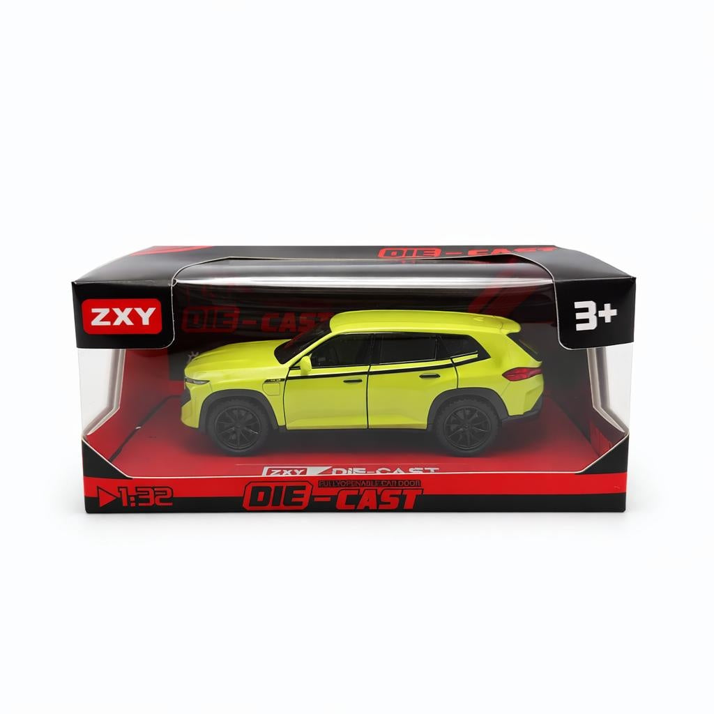 Masinuta SUV metalica verde cu lumini si sunete, usi functionale, 18 cm