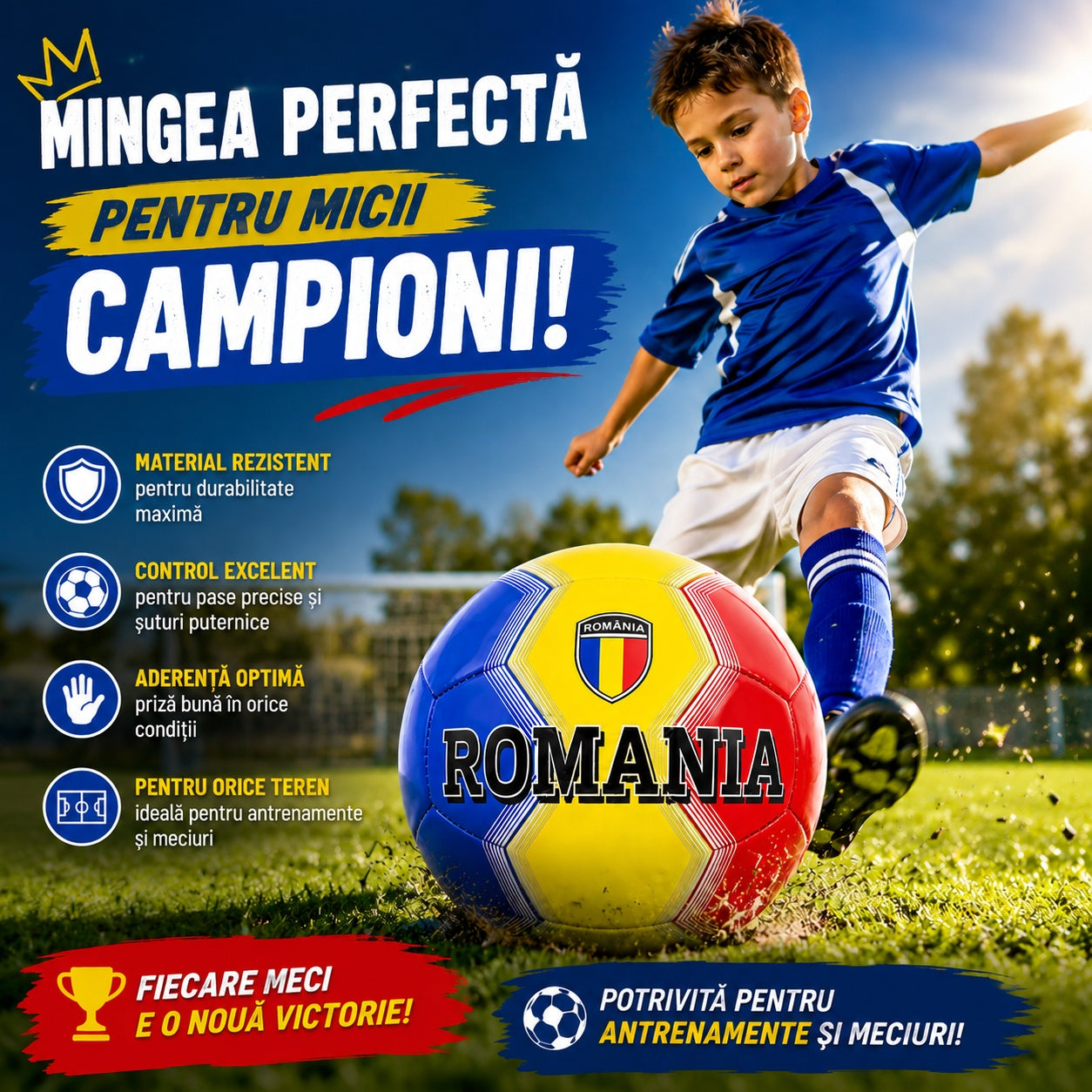 Minge de Fotbal Nr.5 – Minge pentru Copii și Antrenamente, Rezistentă și Ușoară