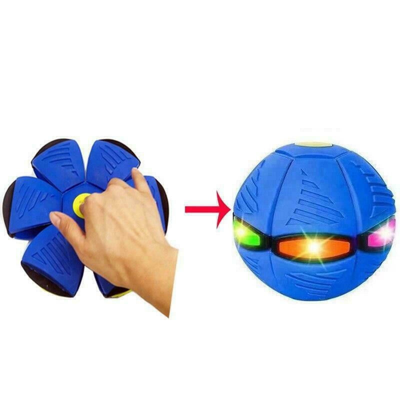 Minge Frisbee Transformabila cu Lumini , Flat Ball Disc, Jucarie 2-in-1