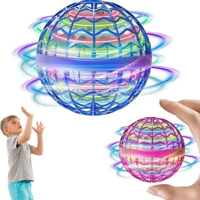 Minge zburatoare cu senzori si lumini LED, jucarie interactiva, albastru