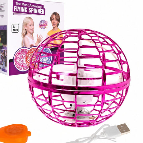 Minge zburatoare cu senzori si lumini LED, jucarie interactiva, mov