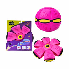 Minge zburatoare pliabila tip frisbee, transformare automata, jucarie interactiva copii, roz